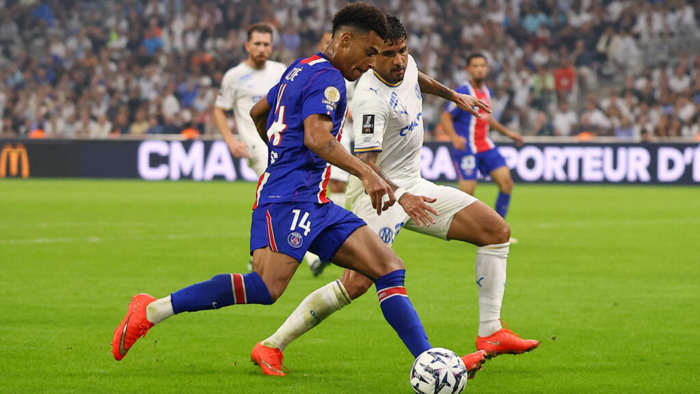Ligue 1: au Vélodrome, le PSG bat l'Olympique de Marseille, en position de relégable