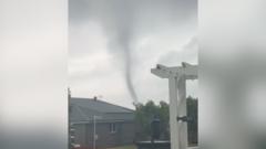 Rare tornado whips through small Australian town