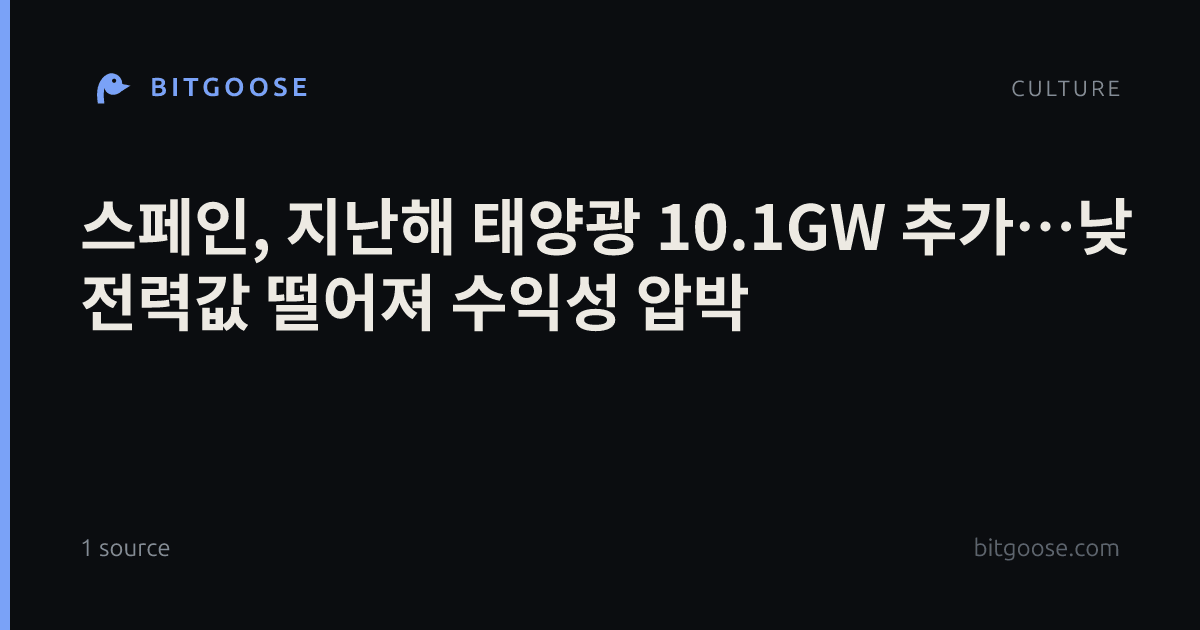 스페인, 지난해 태양광 10.1GW 추가…낮 전력값 떨어져 수익성 압박
