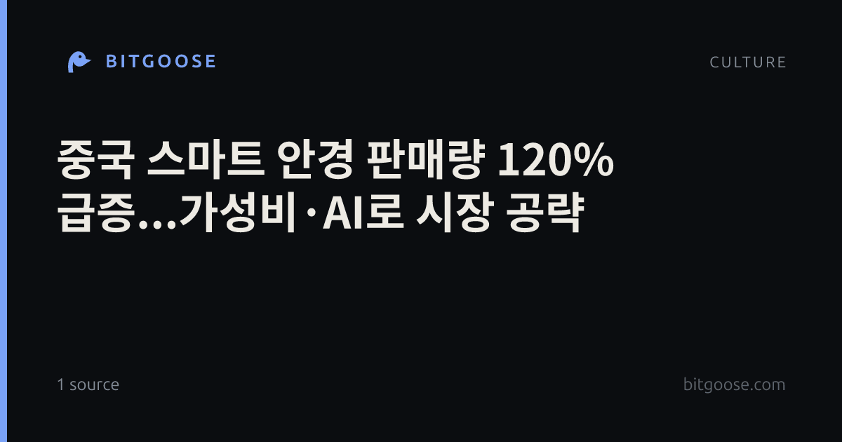 중국 스마트 안경 판매량 120% 급증...가성비·AI로 시장 공략