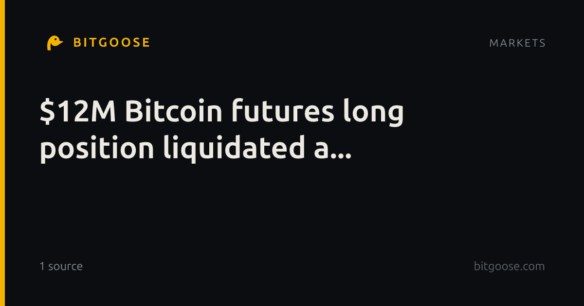 $12M Bitcoin futures long position liquidated a...