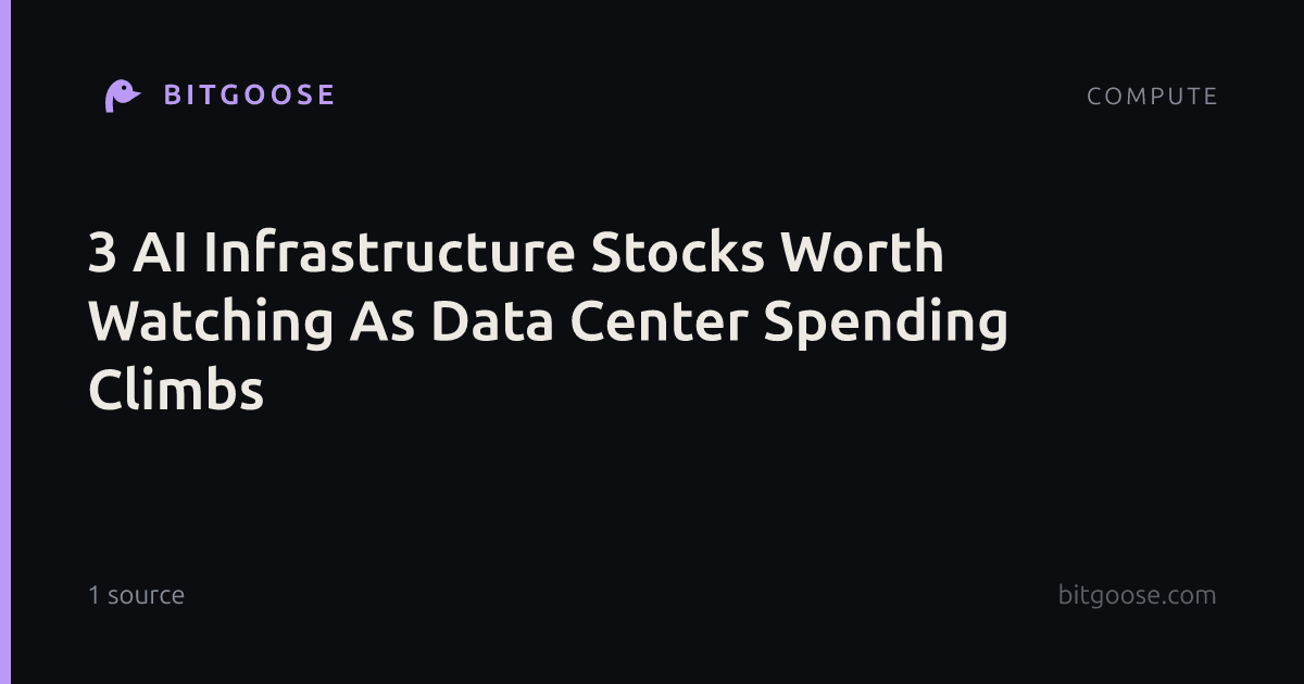 3 AI Infrastructure Stocks Worth Watching As Data Center Spending Climbs