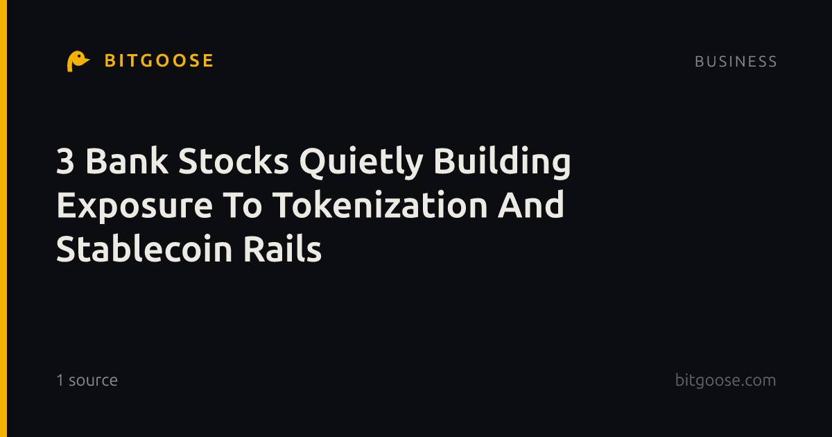 3 Bank Stocks Quietly Building Exposure To Tokenization And Stablecoin Rails