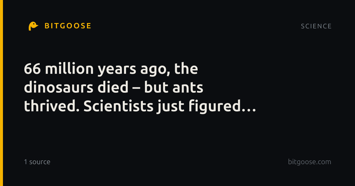 66 million years ago, the dinosaurs died – but ants thrived. Scientists just figured out why