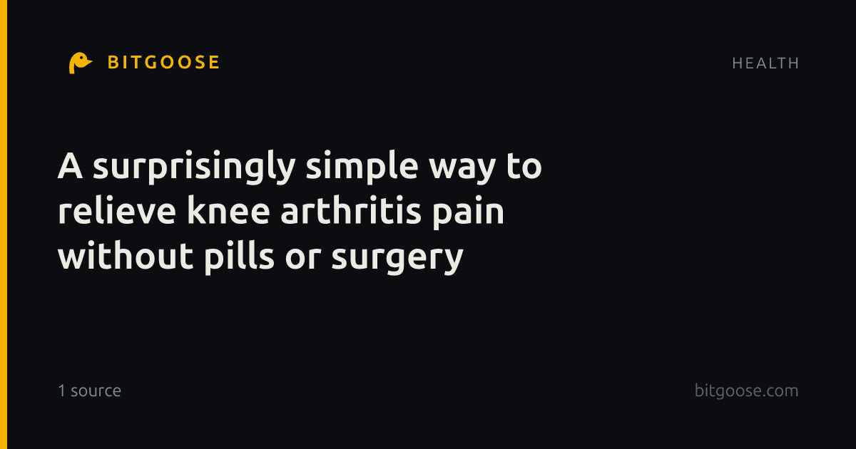 A surprisingly simple way to relieve knee arthritis pain without pills or surgery