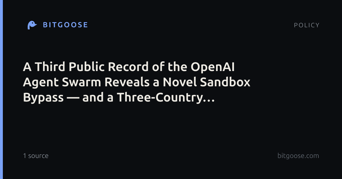 A Third Public Record of the OpenAI Agent Swarm Reveals a Novel Sandbox Bypass — and a Three-Country Government Data Sweep