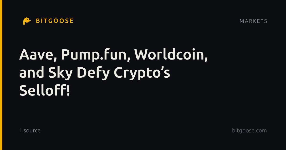 Aave, Pump.fun, Worldcoin, and Sky Defy Crypto’s Selloff!
