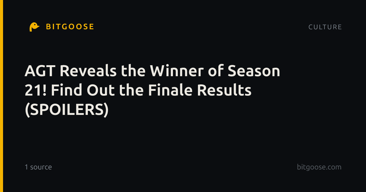AGT Reveals the Winner of Season 21! Find Out the Finale Results (SPOILERS)