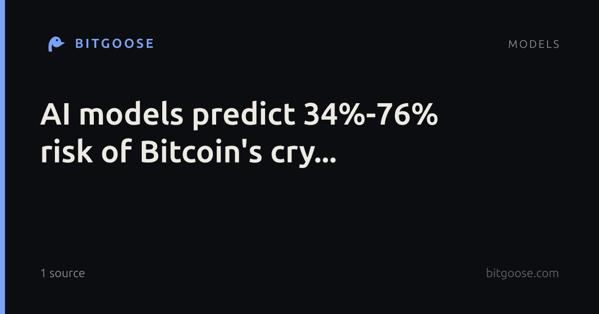 AI models predict 34%-76% risk of Bitcoin's cry...