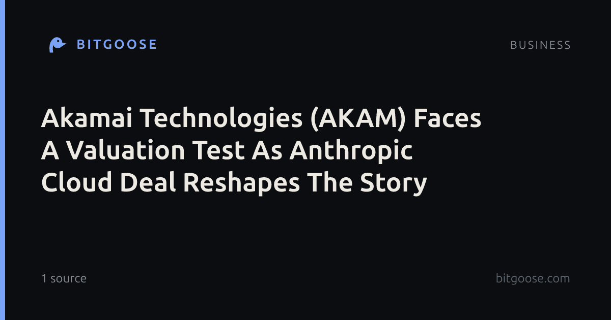 Akamai Technologies (AKAM) Faces A Valuation Test As Anthropic Cloud Deal Reshapes The Story