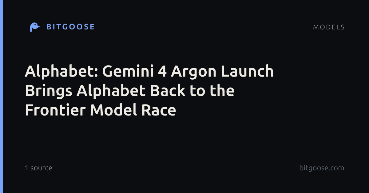 Alphabet: Gemini 4 Argon Launch Brings Alphabet Back to the Frontier Model Race