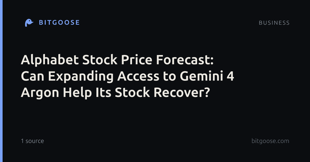 Alphabet Stock Price Forecast: Can Expanding Access to Gemini 4 Argon Help Its Stock Recover?