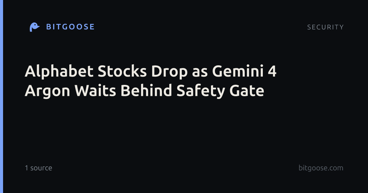 Alphabet Stocks Drop as Gemini 4 Argon Waits Behind Safety Gate