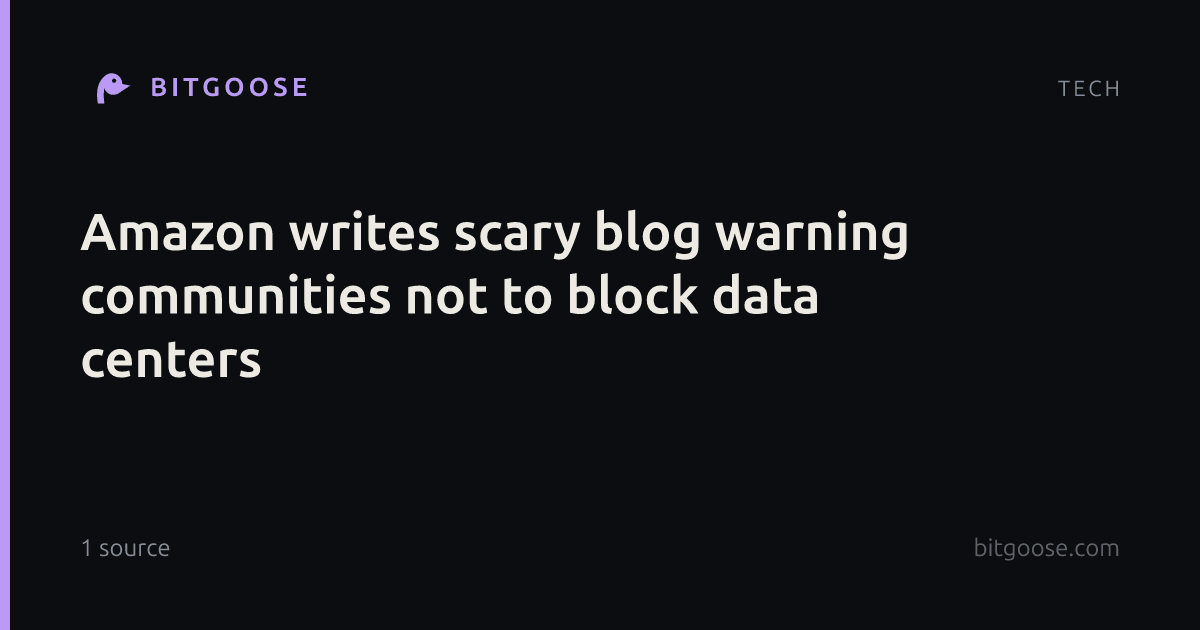 Amazon writes scary blog warning communities not to block data centers
