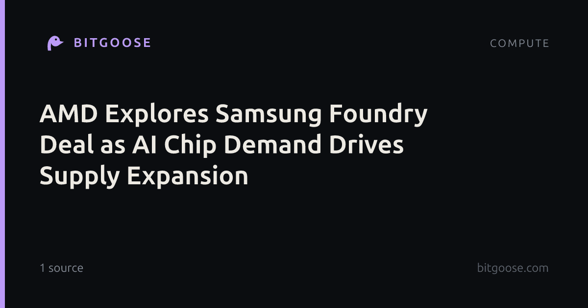 AMD Explores Samsung Foundry Deal as AI Chip Demand Drives Supply Expansion