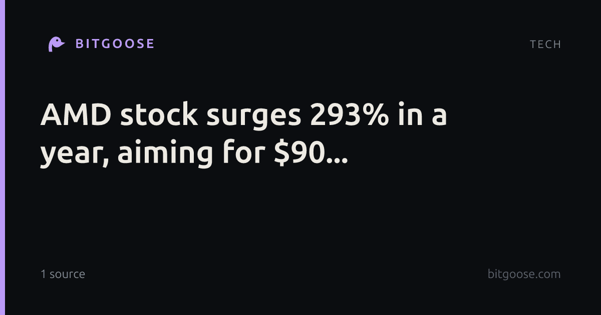 AMD stock surges 293% in a year, aiming for $90...