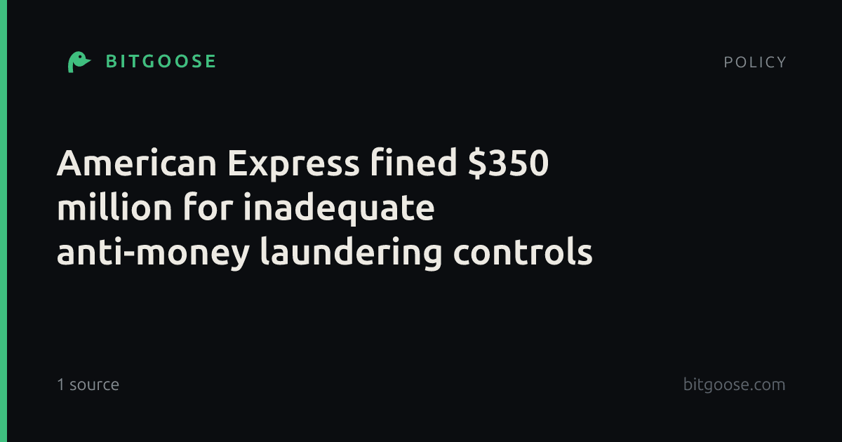 American Express fined $350 million for inadequate anti-money laundering controls