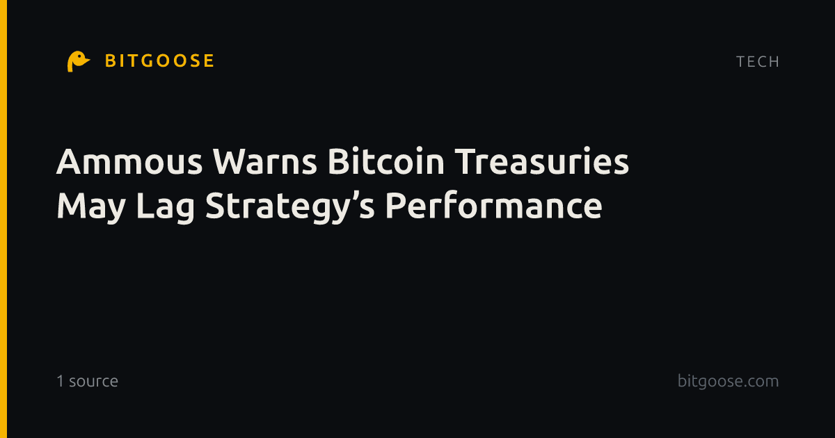 Ammous Warns Bitcoin Treasuries May Lag Strategy’s Performance