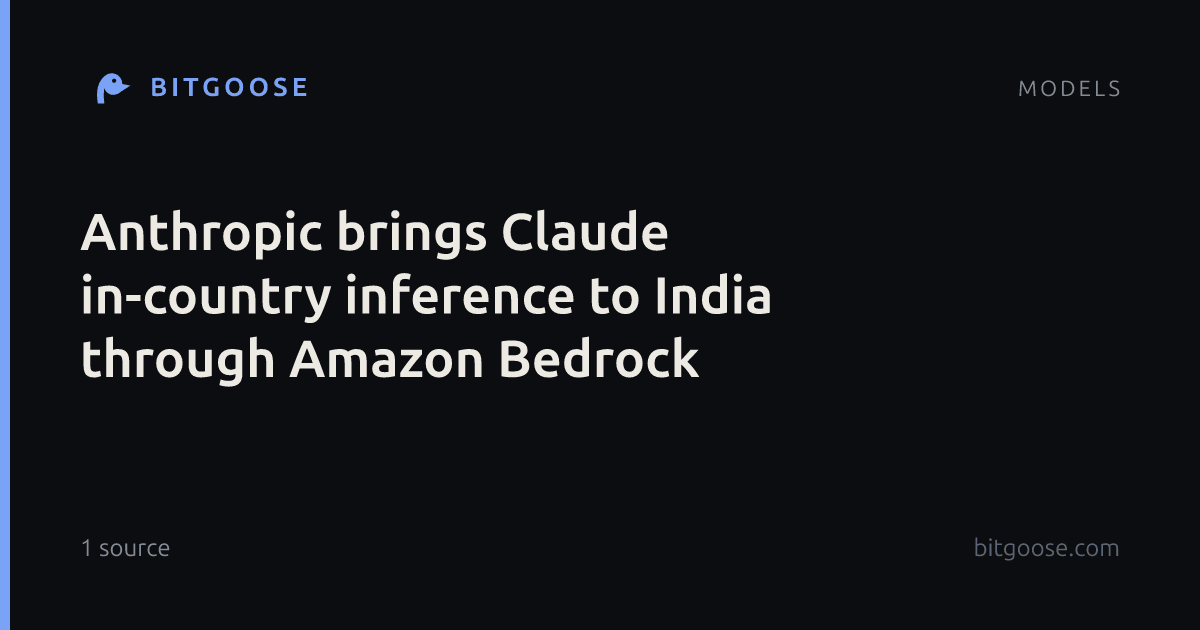 Anthropic brings Claude in-country inference to India through Amazon Bedrock