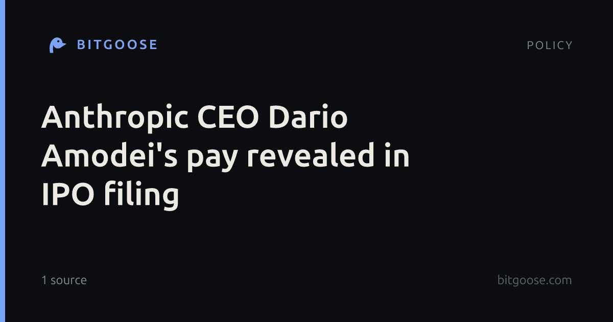 Anthropic CEO Dario Amodei's pay revealed in IPO filing
