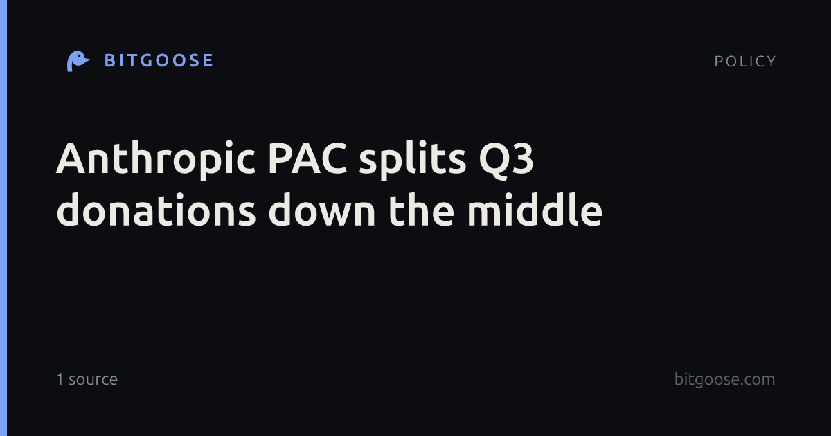 Anthropic PAC splits Q3 donations down the middle