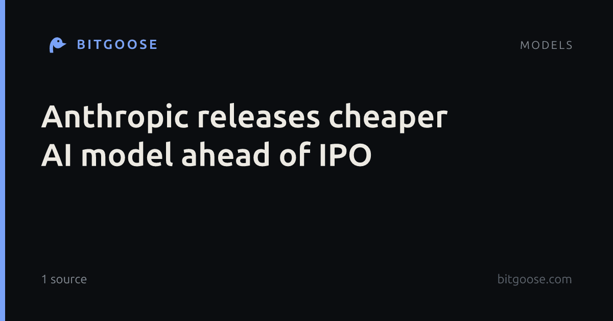 Anthropic releases cheaper AI model ahead of IPO