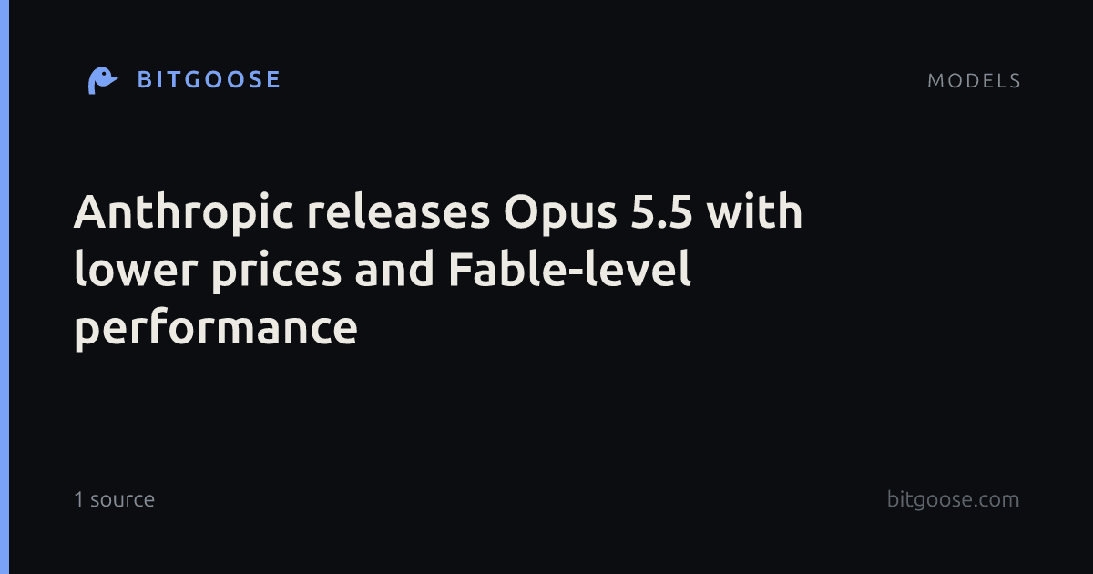 Anthropic releases Opus 5.5 with lower prices and Fable-level performance