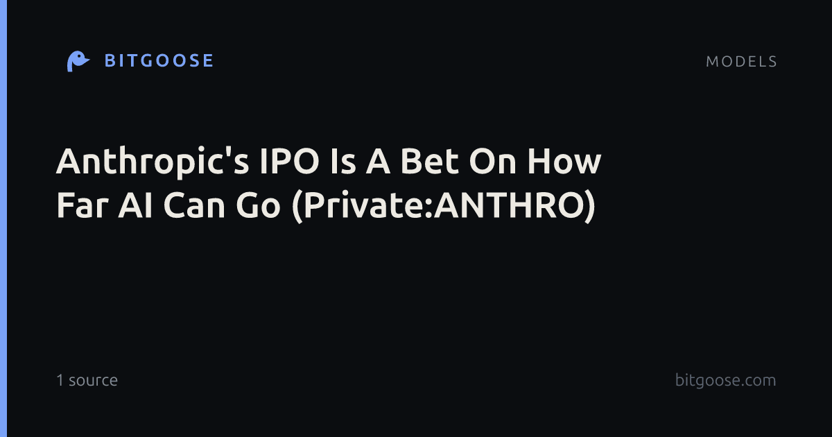 Anthropic's IPO Is A Bet On How Far AI Can Go (Private:ANTHRO)