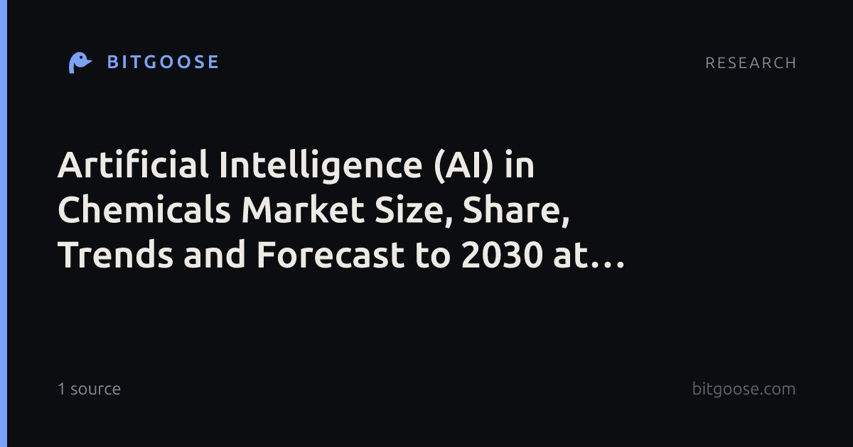 Artificial Intelligence (AI) in Chemicals Market Size, Share, Trends and Forecast to 2030 at 4% CAGR
