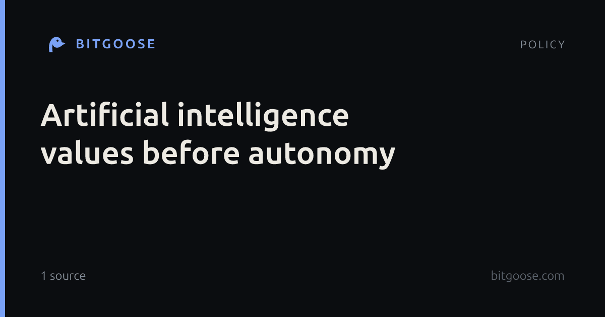 Artificial intelligence values before autonomy
