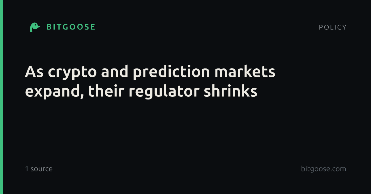 As crypto and prediction markets expand, their regulator shrinks