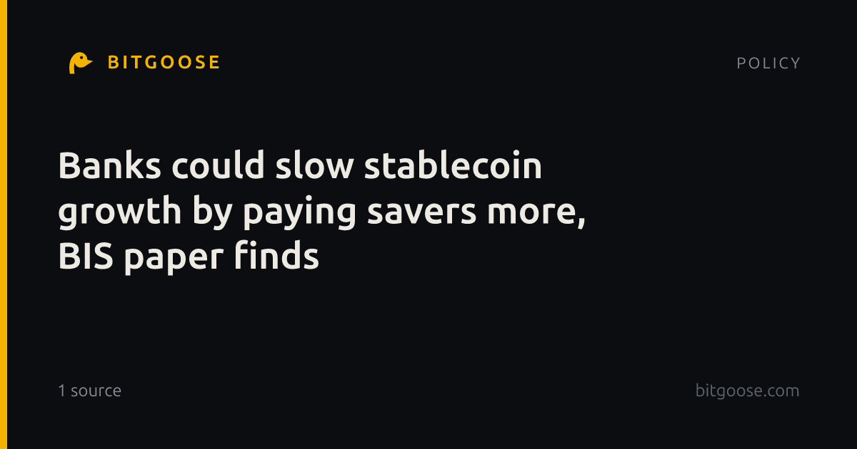 Banks could slow stablecoin growth by paying savers more, BIS paper finds