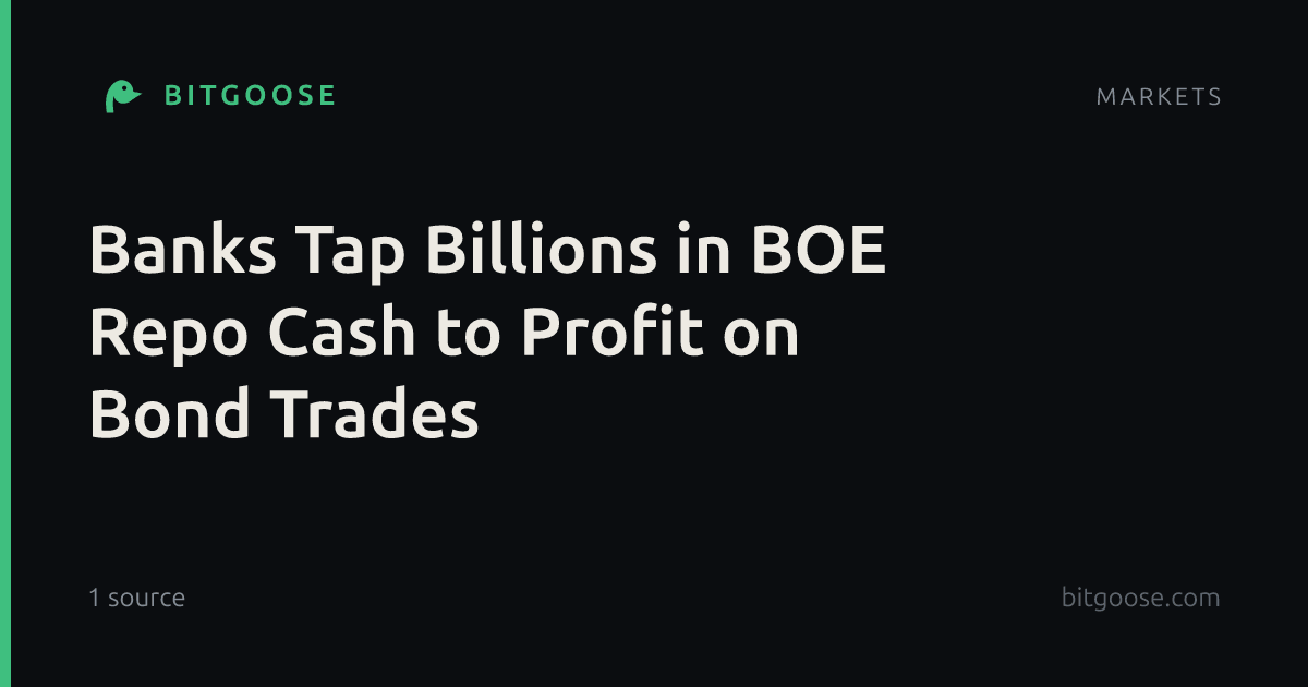 Banks Tap Billions in BOE Repo Cash to Profit on Bond Trades