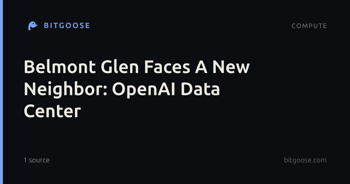 Belmont Glen Faces A New Neighbor: OpenAI Data Center
