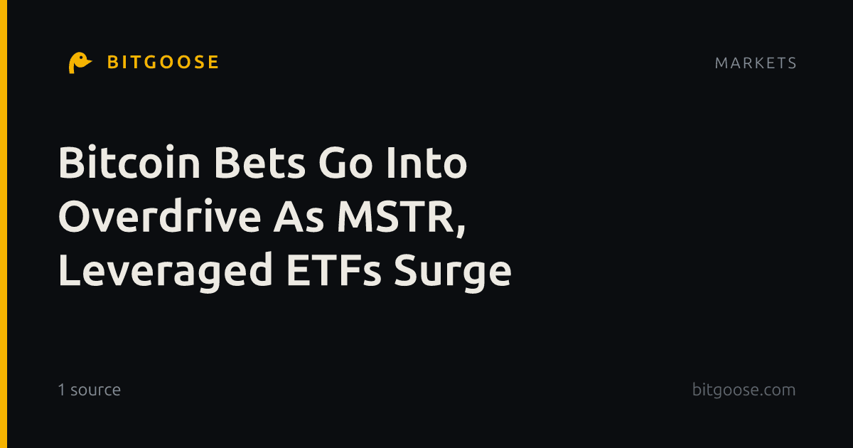 Bitcoin Bets Go Into Overdrive As MSTR, Leveraged ETFs Surge