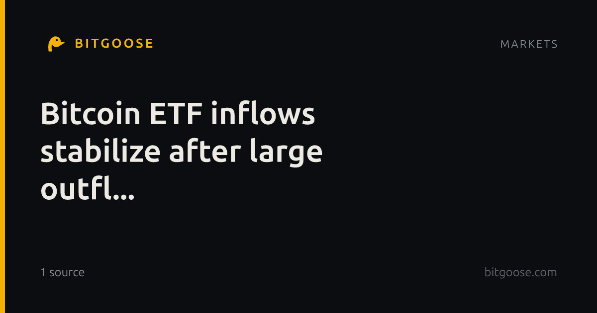 Bitcoin ETF inflows stabilize after large outfl...