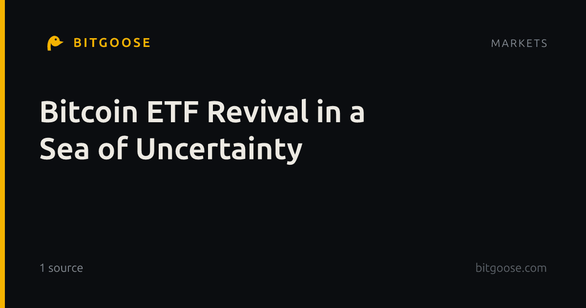 Bitcoin ETF Revival in a Sea of Uncertainty