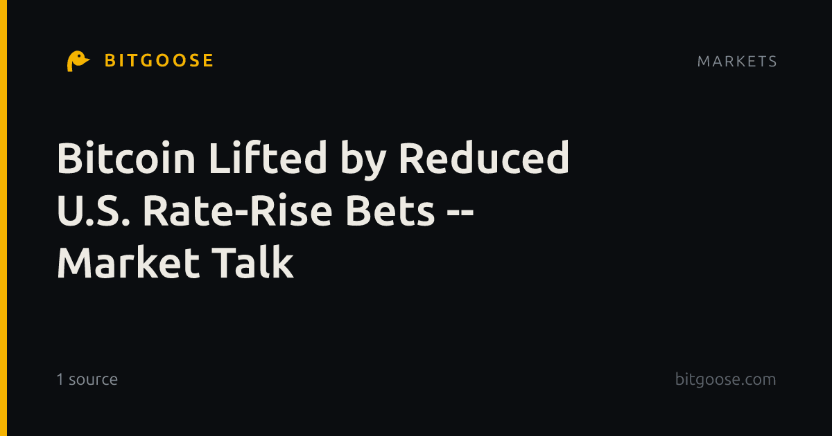 Bitcoin Lifted by Reduced U.S. Rate-Rise Bets -- Market Talk