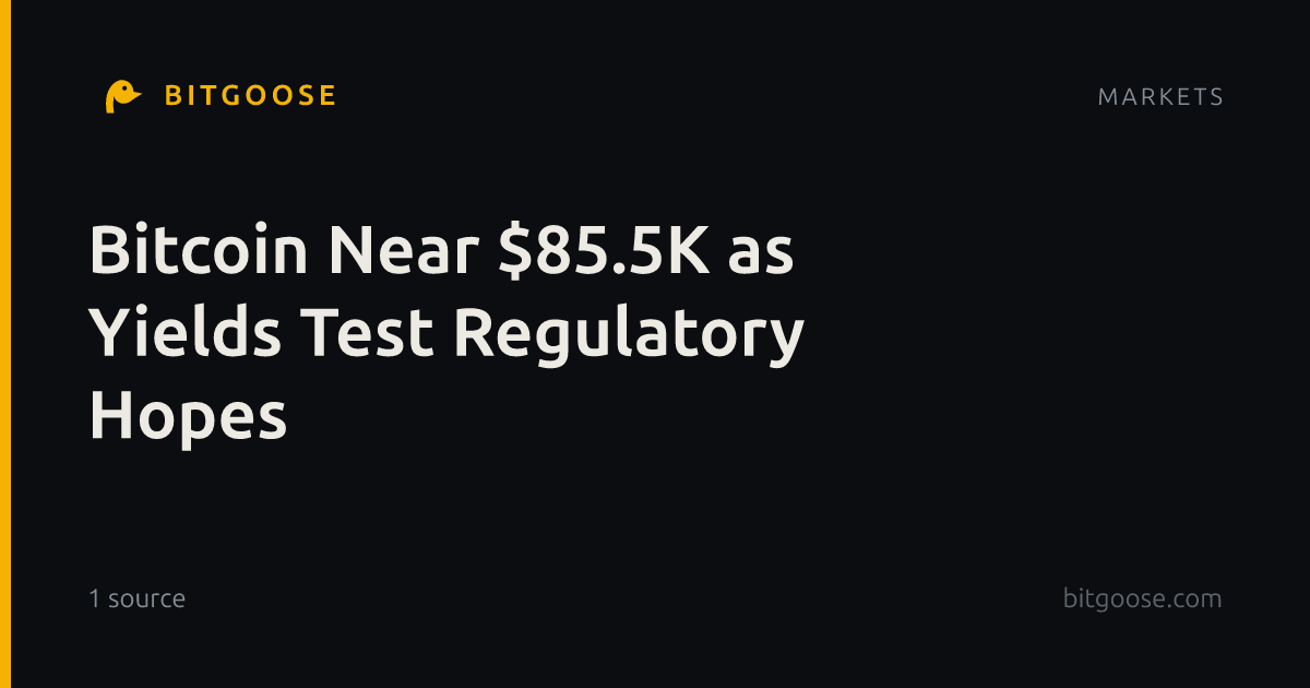Bitcoin Near $85.5K as Yields Test Regulatory Hopes