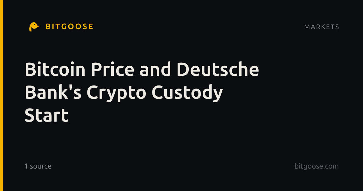 Bitcoin Price and Deutsche Bank's Crypto Custody Start