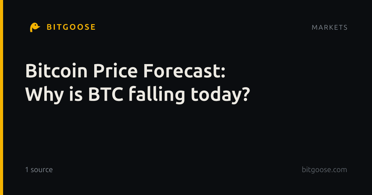 Bitcoin Price Forecast: Why is BTC falling today?