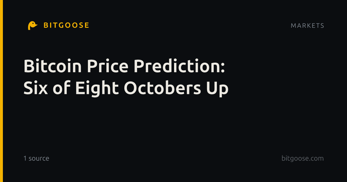 Bitcoin Price Prediction: Six of Eight Octobers Up