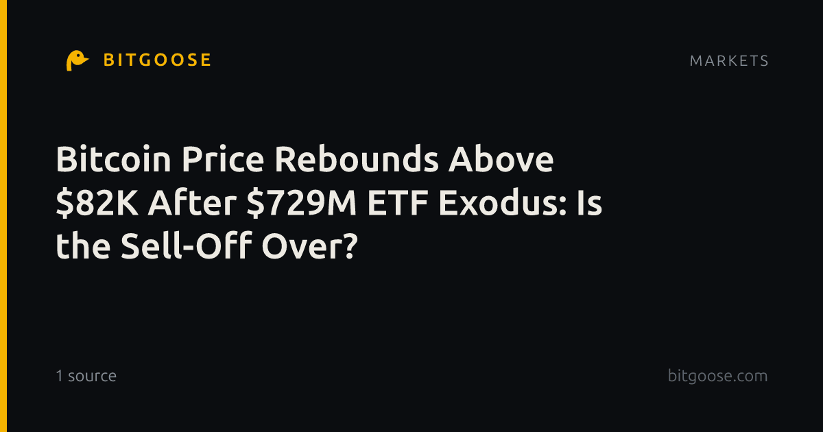 Bitcoin Price Rebounds Above $82K After $729M ETF Exodus: Is the Sell-Off Over?