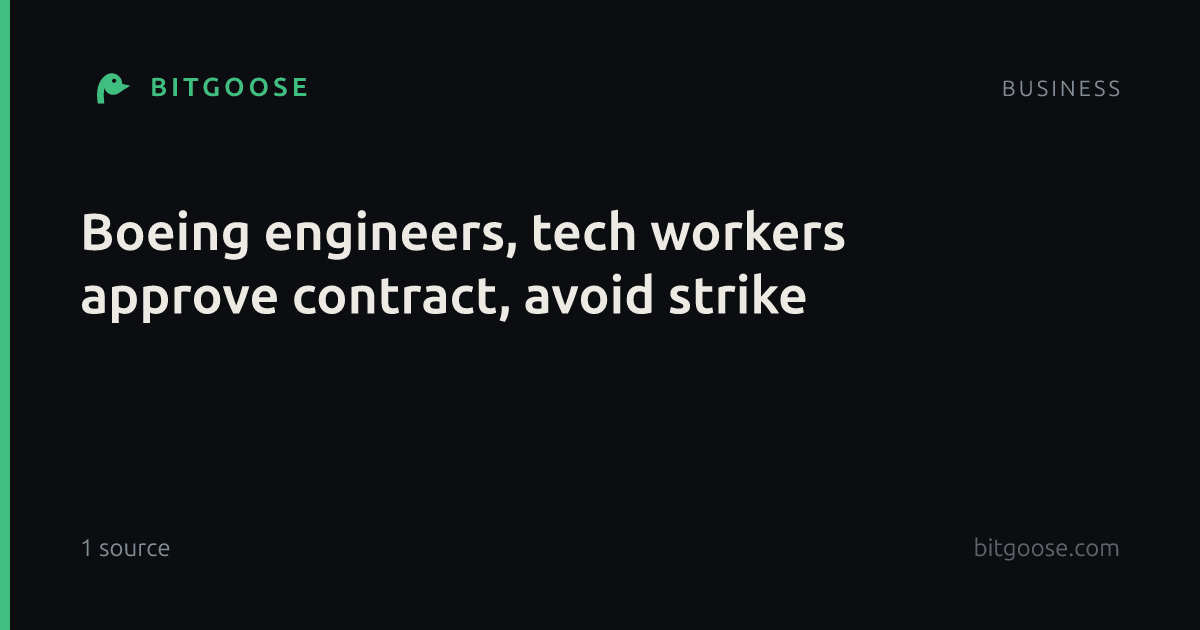 Boeing engineers, tech workers approve contract, avoid strike