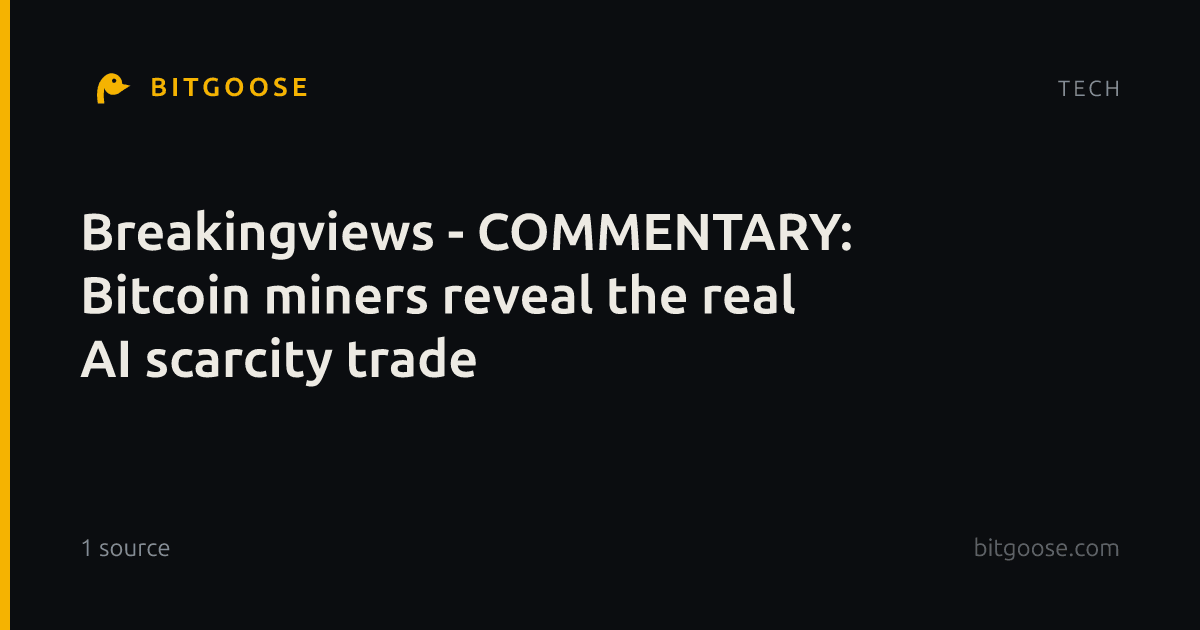Breakingviews - COMMENTARY: Bitcoin miners reveal the real AI scarcity trade