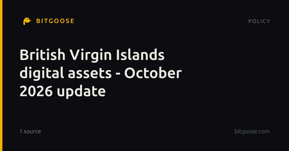 British Virgin Islands digital assets - October 2026 update