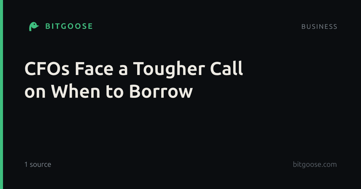 CFOs Face a Tougher Call on When to Borrow