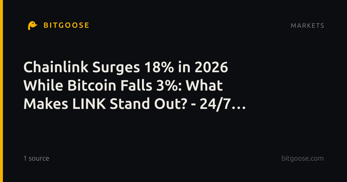 Chainlink Surges 18% in 2026 While Bitcoin Falls 3%: What Makes LINK Stand Out? - 24/7 Wall St.
