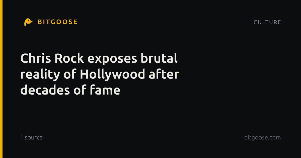Chris Rock exposes brutal reality of Hollywood after decades of fame