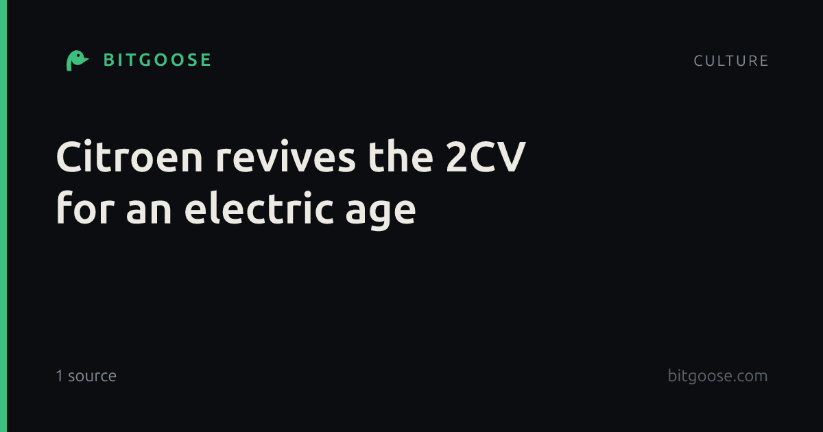 Citroen revives the 2CV for an electric age